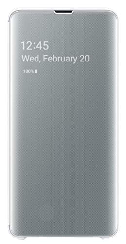 Image of Samsung Original S10 5G Clear View Cover, Samsung Galaxy S10 5G Cover, Protective Case with Clear View Cover - White