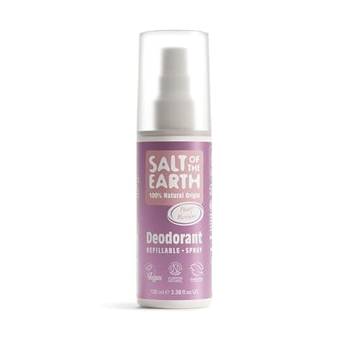 Image of Salt of the Earth - Refillable Natural Deodorant Spray - 100% Natural Origin Ingredients - Peony Blossom - Suitable For Women, Men & Kids - Vegan - Smart Refillable Format - 100ml