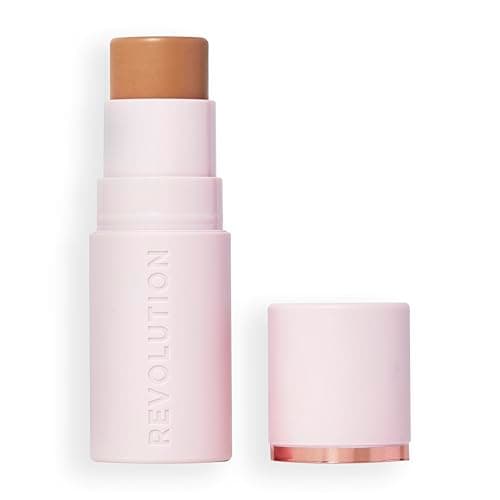 Image of Revolution Beauty London, Skin Silk Bronzer Stick, Buildable Color for Cheek, Eye, & Lip, Cream-to-Powder Formula, Vegan & Cruelty-Free, Light Sunkissed, 0.15 oz