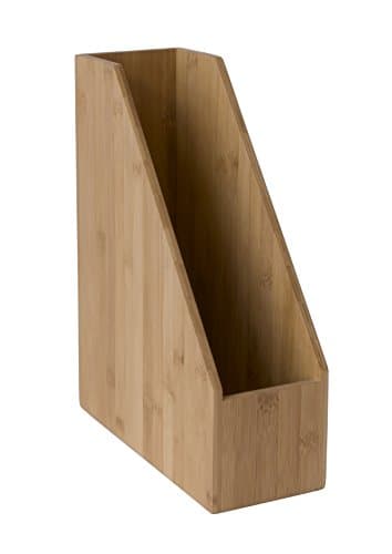 Image of Osco Natural MOSO Bamboo Magazine File Organisers for Desk, Shelf Filing – Brochure & Document Holder, A4 Compatible – Stylish Eco Office Storage, (32×10×25.5 cm)