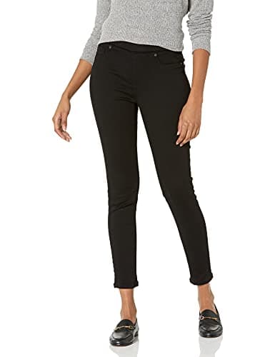 Image of Amazon Essentials Women's Mid-Rise Stretch Pull-On Jegging - Discontinued Colours, Black, 18 Long