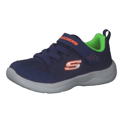 Image of Skechers Baby Boy's Skech-Stepz 2.0 Mini Wanderer Sneakers, Navy Textile/Synthetic/Lime & Orange Trim, 9 UK Child