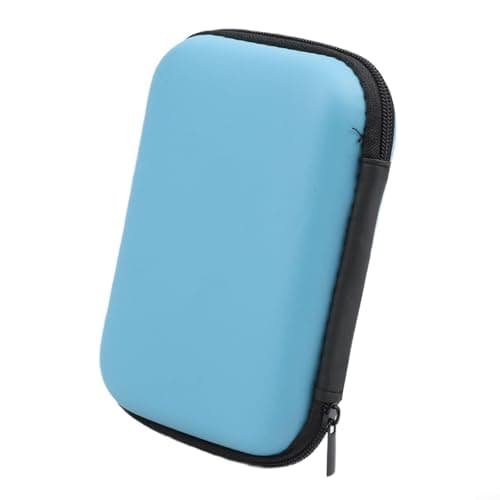 Image of EVA Storage Case for 2.5 Inch Hard Drive, Portable Organizer Pouch with Mesh Pocket, Shockproof Zipper Bag for Data Cables Chargers Travel(Sky-Blue)
