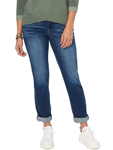 Image of "Ab"solution® Cuffed Blue Denim Girlfriend Jean, Blue Denim, 12
