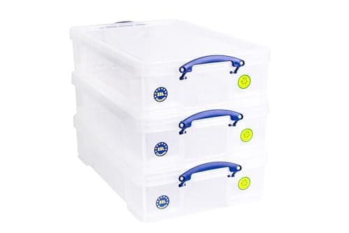 Image of Really Useful Box Plastic Storage 33 Litre Clear (Pack Of 3)