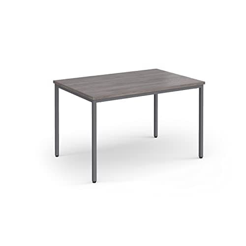 Image of Mr Office Flexi 25 rectangular table with graphite frame 800mm deep, 1200, Grey oak