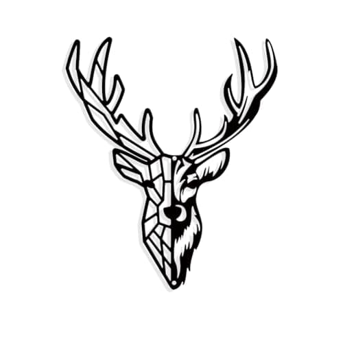 Image of NBEADS Metal Deer Wall Art Decoration, Animal Metal Wall Hanging Decoration Silhouette Wall Art for Farmhouse Cabin Living Room Bedroom Indoor Outdoor, 30x25cm