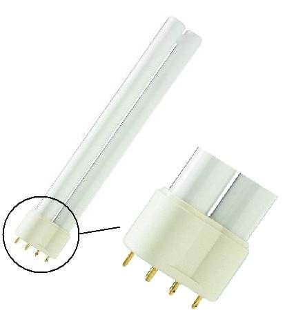 Image of Crompton Lamps CFL PLL 18W 2G11 Dimmable Single Turn L-Type 4000K Cool White Frosted 1206lm 4-Pin Energy Saving Push Fit Compact Fluorescent Dulux-L Biax-L Lynx-L Opal Bright Light Bulb