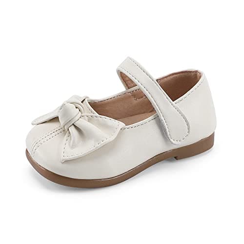 Image of MASOCIO Girls Mary Jane Shoes Kids Girl School Shoes Toddler Flat Princess Party Dress Infant Size 11.5 UK Child Beige