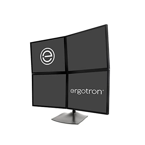 Image of Ergotron DS100 Quad-Monitor Desk Stand - Stand for quad flat panel - aluminium, steel - black - screen size: up to 24"