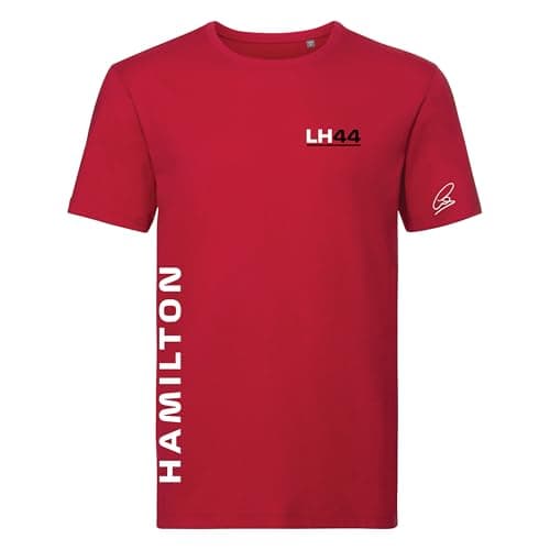 Image of Studio 24 T SHIRT Signature Collection Lewis Hamilton T-SHIRT 2025 NEW TEAM COLOURS 44 Racing Tee Free UK Shipping (L, Red)