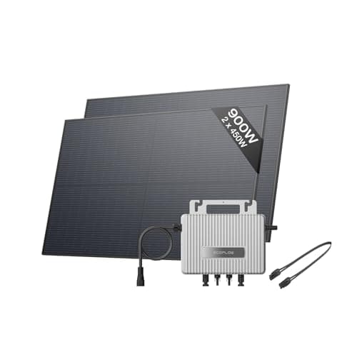 Image of ECOFLOW STREAM Balcony Solar System, 800W Micro Inverter, 2 × 450W Solar Panels, Smart Grid-Feed Inverter with Wi-Fi & App Control for Balcony, Garden, Roof & Vertical Walls