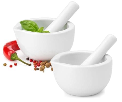 Image of 2x Glamza Mini Pestle and Mortar Set - Small and Compact 8cm Kitchen Tool for Grinding Spices and Herbs with Ease – Bundled by GetInStyle Shop