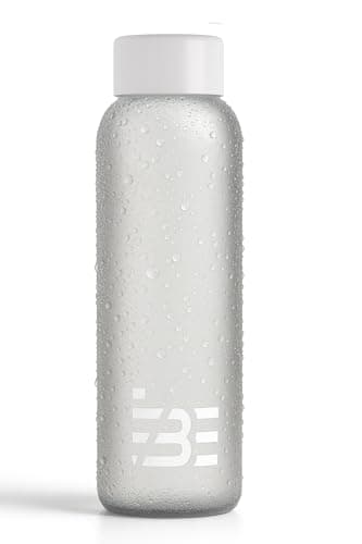 Image of Be-Active Premium Quality Frosted Glass Water Bottle with Times to Drink - Borosilicate Glass – Motivational bottles - BPA Free 1 Litre