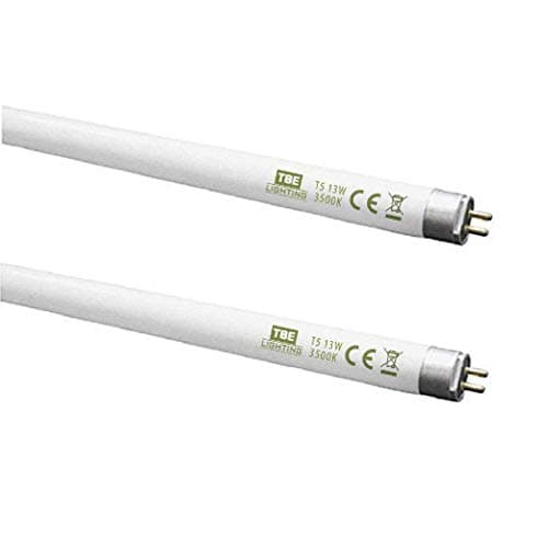 Image of TBE LIGHTING T5 13w Fluorescent Tube Lamps 517mm - CFL Bulbs - G5 2-Pin Base Fittings - T5 High Efficiency Lamps, Soft White 3500K (2-Pack)