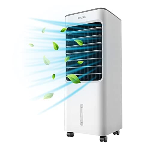 Image of Evaporative Air Cooler with Air Humidifying & Fan Function, 3 Speed Levels with Oscillation, 5 Litre Water Tank - White
