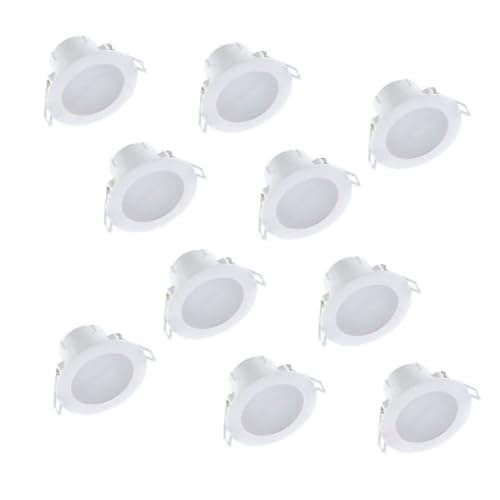 Image of firstchoicelighting Set of 10 White 6W LED Recessed Downlights, IP44 Bathroom Kitchen Ceiling Spots, Dimmable CCT Integrated LED