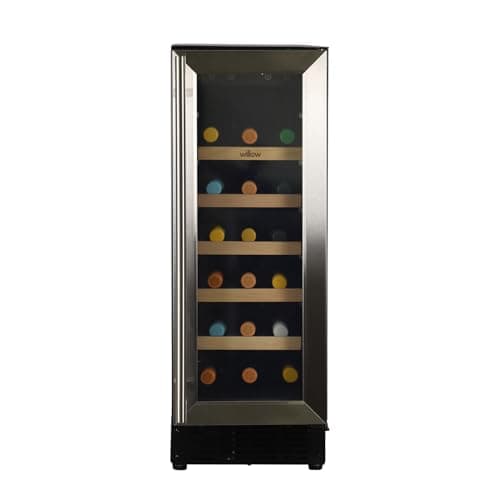 Image of Willow W30WCSS 60L Under Counter Wine Cooler with Space for 20 Bottles, Digital Display with Touch Control, Ventilated Cooling, 2 Years Manufacturer's Guarantee - Stainless Steel