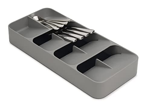Image of Joseph Joseph Drawer Store - Large Compact Cutlery Drawer Organizer, 8 compartments, holds 48 pieces - Grey