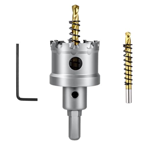 Image of Flintronic TCT Carbide Hole Saw, 40mm Heavy Duty Tipped Hole Cutter with Pilot Drill Bit, Suitable for Hard Metal, Stainless Steel, Iron, Aluminum, Copper, Plastic