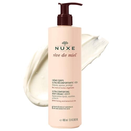 Image of Nuxe Rêve de Miel Ultra-Comforting Body Cream 400ml, 48-Hour Moisturising Body Cream, Reduces Redness & Soothes Tugging Sensations, For Lasting Comfort, Vegan Formula