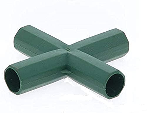Image of 15 Pieces 16MM Greenhouse Frame Connectors Plastic Coated Canes Connector PVC Fitting Stable Support Gardening Building Fruit Supports Cages Netting Frames Fencing Cane Rods Stakes Connectors 4 Way
