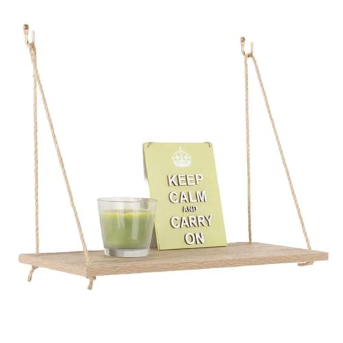 Image of Core Products, Thames Single Rope Shelf - Foil Finish - Oak Effect