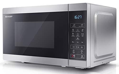 Image of SHARP YC-MS02U-S Compact 20 Litre 800W Digital Microwave, 11 power levels, ECO Mode, defrost function, LED cavity light - Silver