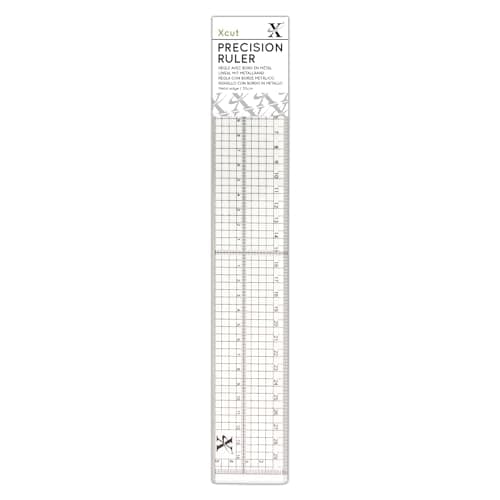 Image of Xcut 12" 30cm Precision Steel Ruler, Metal Edge Inlay, Straight Edge, For Hobby Craft Kit, Measuring, Plans, Quilting
