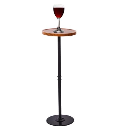 Image of Benhurb Round Side Table Small Coffee Tables with Metal Base Sofa End Table Modern Corner Drink Table for Small Spaces Living Room Bedroom Office, Brown