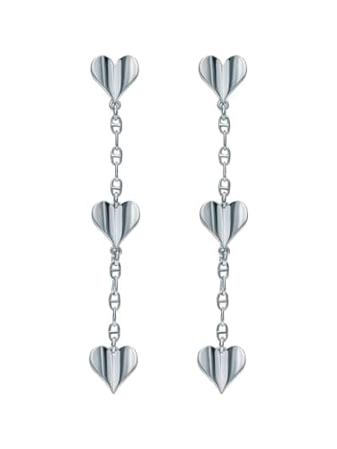 Image of Ted Baker Helin Flutter Heart Drop Earrings for Women (Silver)