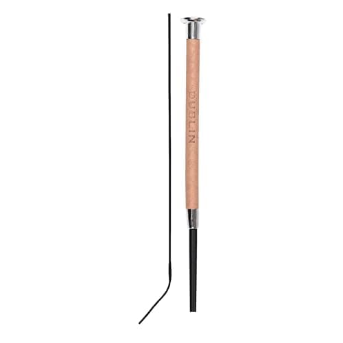 Image of Dublin Fancy Stitch Leather Dressage Whip, Brown, 110cm