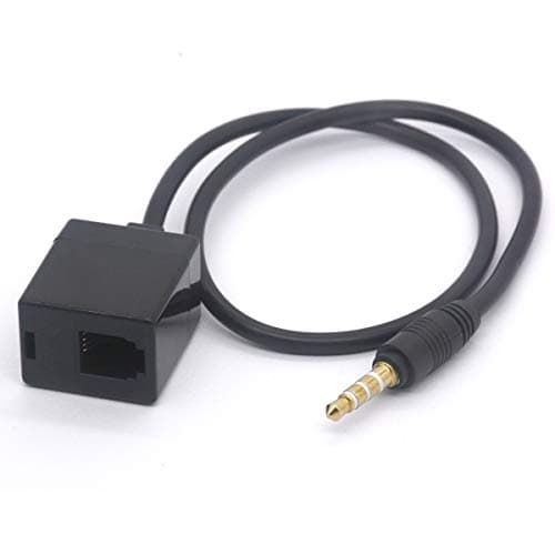 Image of PIIHUSW RJ9 to 3.5mm Headset Cable Adapter - 3.5mm Male to 4P4C RJ9/RJ10 Female Convert RJ9 Headphone to Android Smartphones 40CM