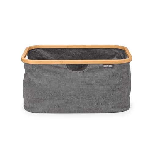Image of Brabantia - Foldable Laundry Basket 40L - Water Resistant Hamper for Wet & Dry Laundry - Storage Basket for Clothes & Linen - Bamboo Rim for Easy Grip - Garment Washing - Home Accessory - Pepper Black
