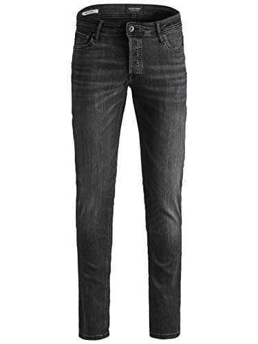 Image of JACK & JONES Men's Slim Fit Jeans, Skinny, Tapered, JJI Glenn Original AM, Black / Grey, 32 W/32 L