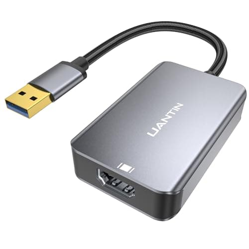 Image of UANTIN USB to HDMI Adapter 1080p@60Hz (Aluminum & Braided Nylon Cable) USB-A 3.0 Male to HDMI Female Converter for Windows 7/8/10/11 and MacOS for Multiple Monitor- Driver Required Only One
