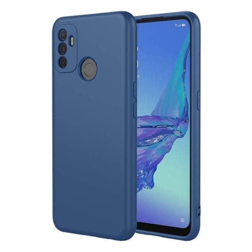 Image of SEAHAI Case for OPPO A53S / OPPO A53, Ultra Thin Silky-Soft Touch Liquid Silicone Phone Cover with Shockproof Airbag Design, Premium TPU Bumper Fashion Case - Blue