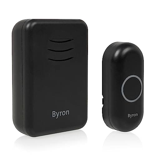 Image of Byron Wireless Plug in Doorbell Set – 150 m Range – 16 Melodies – Black – DBY-22352BS