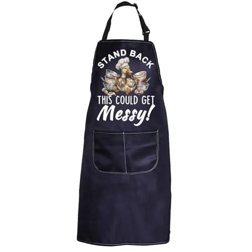 Image of PXTIDY Funny Goose Baking Apron Stand Back This Could Get Messy Apron Goose Lover Baker Gift Silly Chef Cooking Gift