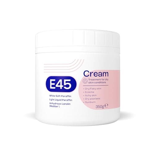 Image of E45 Cream for Dry & Sensitive Skin - Clinically Proven Moisturiser for Eczema, Dermatitis & Irritation - Dermatologically Tested Non-Greasy Body, Face & Hand Care, 350g