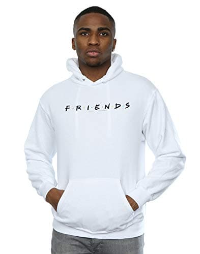 Image of Absolute Cult Friends Men's Text Logo Hoodie White Small