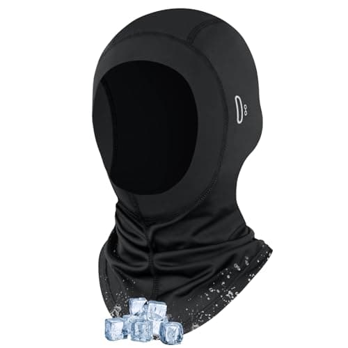 Image of MELLIEX Summer Balaclava for Men Women Breathable Open Face Balaclava with Eyeglasses Holes Ice Silk Face Mask for Cycling Motorcycle Fishing Black