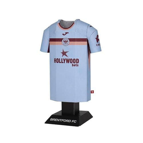 Image of Brentford FC 23/25 25/26 Home Away Third 92-94 Retro Metal Football Shirt - Officially Licensed Miniature Alloy Replica Jersey Collectible Display Gift - Personalise Name & Number Decals (25/26 Third)