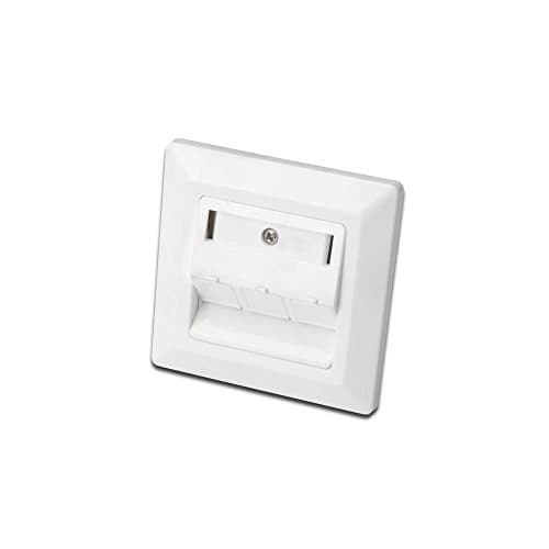 Image of DIGITUS Modular junction box for Keystone modules - 3 port - 45 degree angled outlet - Limited design capability - With dust protection flap - Empty box - White RAL9003