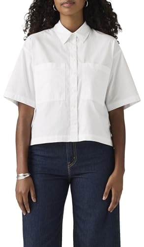 Image of Levi's Harlie SS Cropped Shirt Bright White, Bright White, M