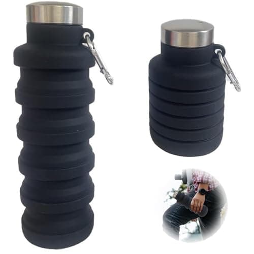 Image of BRITECO Collapsible Water Bottle | BPA-Free, Foldable 500ml Silicone Water Bottle | Perfect for Travel, Hiking, Gym, and Outdoor Activities | Lightweight, Reusable, and Leak-Proof Design
