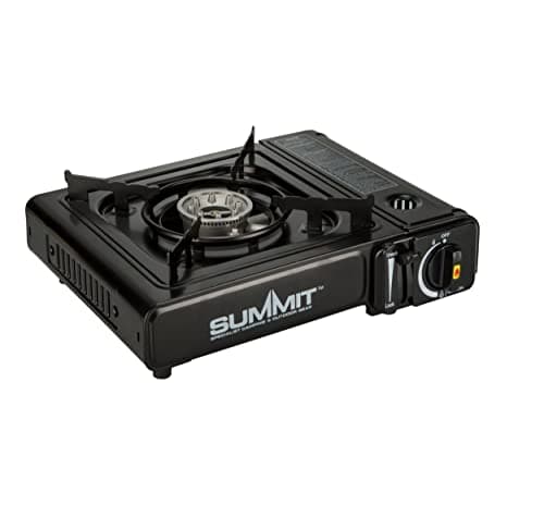 Image of Summit Portable Gas Camping Stove Cooker Single Burner Cooking Hob In Carry Case 1.9Kw (651046)