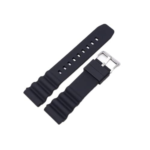 Image of PIGLOLKINY 20/22mm Silicone Watch Strap For Seiko SKX007 For Citizen Watchband Waterproof Rubber Bracelet(Black-S,22mm)