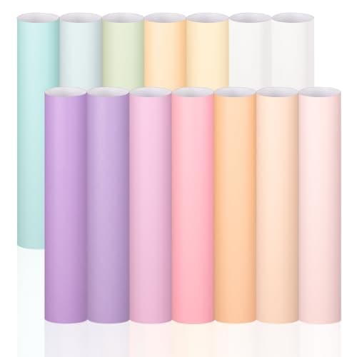 Image of VINYL FROG Pastel Adhesive Vinyl Bundle -14 Sheets 12 Boho Permanent Vinyl +2 Transfer Tape for Home Decor Birthday Party Mug Gift