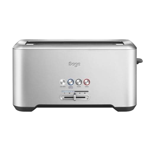 Image of Sage - The 'A Bit More' Toaster 4 Slice With Wide Slots - 5 Settings Including A Bit More, Fruit Bread, Crumpet & Frozen - Brushed Stainless Steel